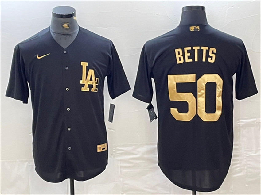 Men's Black Los Angeles Dodgers #50 Mookie Betts Cool Base Stitched Baseball Jersey